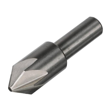 Qualtech Chatterless Countersink, Series DEWCHAT, 312 Overall Length, Round Shank, 34 Shank Diameter, 6 DEWCHAT1-1/2-100